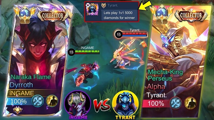 INGAME VS TYRANT TOP 1 GLOBAL ALPHA  DYRROTH VS ALPHA - WHO WILL WIN Mobile Lege