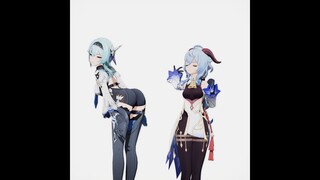 [MMD] 유라 빵댕이 드럼과 감우 / Genshin ketsu drum meme