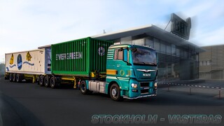 MAN TGX 640 4x2 Stockholm - Vasteras | Dalam Misi Pengiriman Dua kargo  Sekaligus | ETS2 1.45