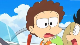 Doraemon: Nobita riding a fish competes with Suneo's speedboat in speed, who will win?
