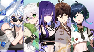 【原神时尚风】五神潮聚❤️