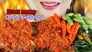 SANGAT PEDAS BEBEK BAKAR TULANG LUNAK  BERLUMUR SAMBEL MERCON DAN  OSENG KANGKUNG  | EATING SOUNDS