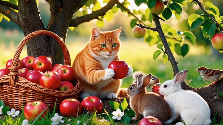 cat growing fruits