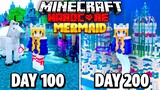 I Survived 200 Days as a MERMAID in Hardcore Minecraft.. Here's What Happened..