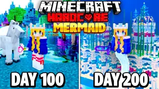 I Survived 200 Days as a MERMAID in Hardcore Minecraft.. Here's What Happened..