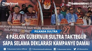 4 Paslon Gubernur Sultra Tak Tegur Sapa Selama Deklarasi Kampanye Damai, Duduk Sesuai Nomor Urut