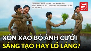 Cặp đôi chụp ảnh cưới với bùn vì muốn tôn vinh nghề nông, CĐM tranh cãi: Sáng tạo hay lố lăng?