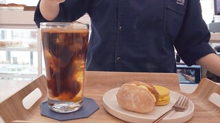 Nhẹ nhàng với một ly Americano và vài chiếc bánh ngọt #cafevlog