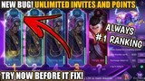 BUG! TRICKS TO GET UNLIMITED INVITES/POINTS IN CARNIVAL PARTY TRY NOW BEFORE IT FIX  MOBILE LEGENDS