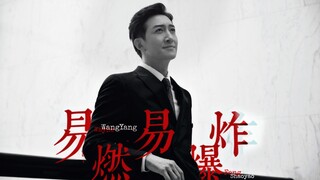 “他穿着黑白正装，却艳丽得玫瑰一样。”