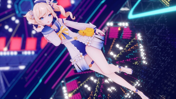 [2K vertical screen / Genshin Impact MMD] Who can resist Barbara in swimsuit? [Seaside Manga-Shining
