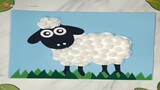 Pom pom sheep craft