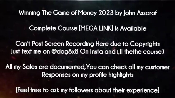 Winning The Game of Money 2023 by John Assaraf Course download