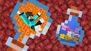 AKU MENYELINAP KE BENTENG KEMATIAN MALAH KETEMU SURGA AXOLOTL ! Minecraft Bottle #5