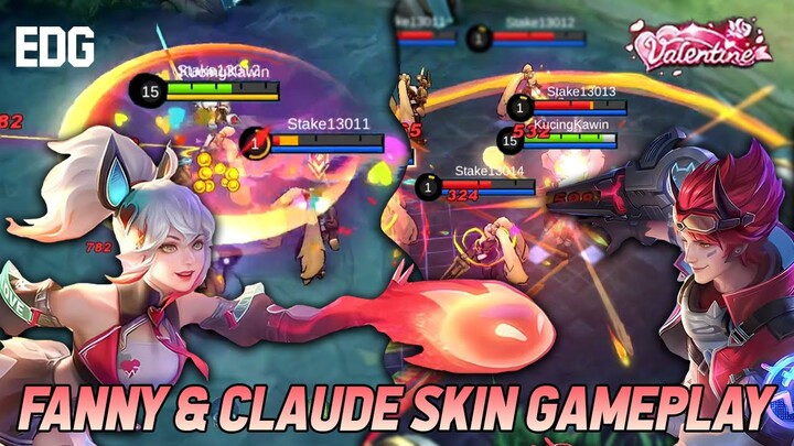 MLBB Valentine 2023 Skin Gameplay | Claude Heart Aflame & Fanny Heart Afloat | MLBB New Update