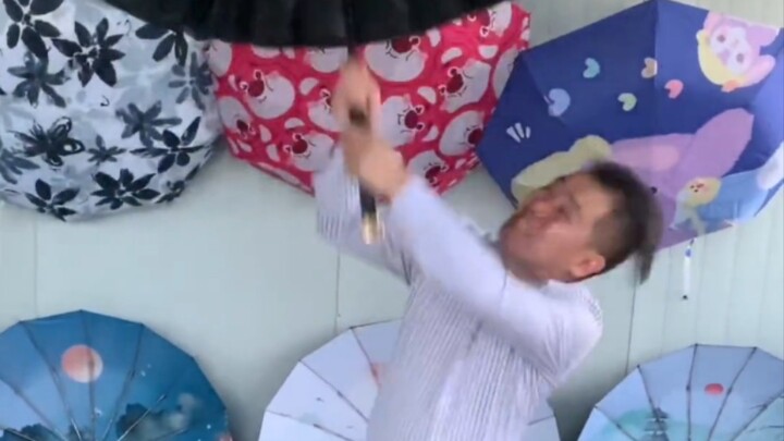 ร่มด้ามดาบซามูไรสีดำทอง