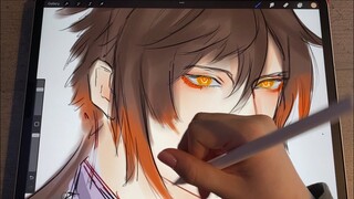 DRAW WITH ME ZHONGLI ❤️ (ASMR)