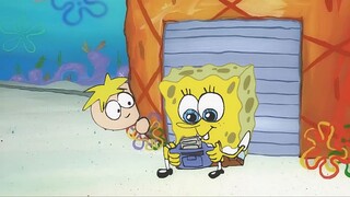 Yellow-haired kid meets SpongeBob