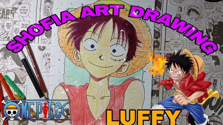 drawing luffy dari anime one piece