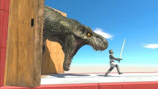 Escape From Hungry T-Rex Through 9 Door Levels - Animal Revolt Battle Simulator