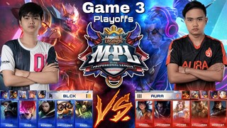 Black vs AURA [Game 3 Bo5] | (FILIPINO) MPL-PH S7 Playoffs Day 4 | MLBB