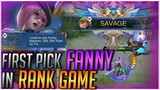 FIRST PICK FANNY IN RANK GAME | SAVAGE | GAMEPLAY | MLBB | SHEYNIE