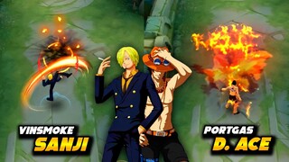 Sanji & Ace Skin Comparison! MLBB X One Peace Skin Collaboration