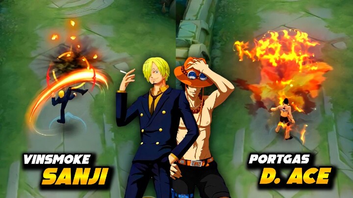 Sanji & Ace Skin Comparison! MLBB X One Peace Skin Collaboration