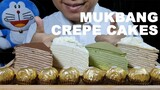 Mukbang Crepe Cakes & Ferrero Rocher (ASMR USA UK Australia Canada Finland Netherlands Italy)