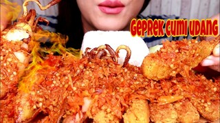 ASMR GEPREK CUMI UDANG PEDAS NAGIH | ASMR MUKBANG INDONESIA | EATING SOUNDS