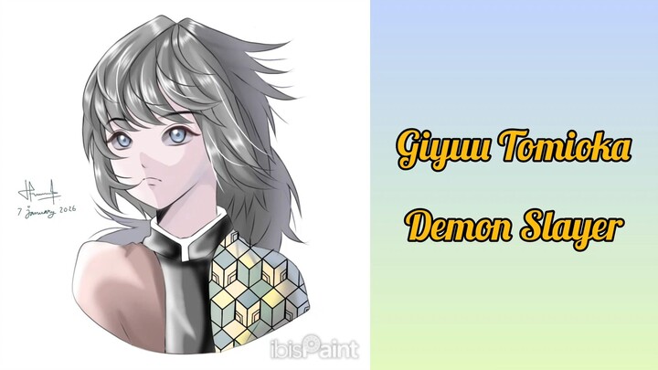 menggambar Giyuu tomioka