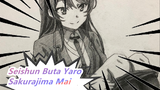 [Seishun Buta Yaro] Pencil Hand-Paint| Sakurajima Mai Takes Off Her Stockings