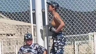 The weather is so hot, yet we still have to do military training.