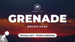 Grenade - Bruno Mars (Female Key - Piano Karaoke)