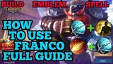 How to use Franco guide & best build Mobile legends ml 2020