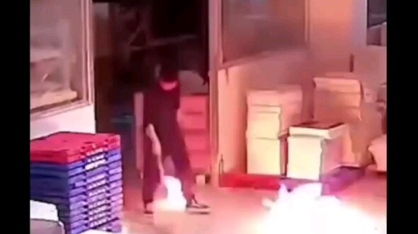Bored at work, man sets gasoline on fire to amuse himself—only to spark a massive blaze.