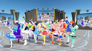 【MMD りんごの森とパラレルタウン＆di gi charat＆ギャラクシーエンジェル】パラレルタウン＆プリンセススクール＆ムーンエンジェル隊で千本桜