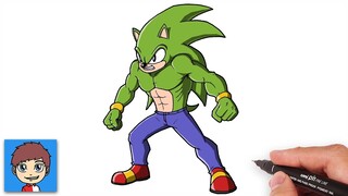 Cara Menggambar Sonic Hulk dengan Mudah