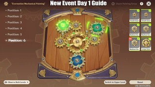 Evermotion Mechanical Painting New Event Day 1 Gameplay Guide - 60 Primogem Per Day