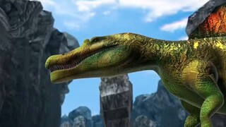 Comparison of Spinosaurus before and after blackening