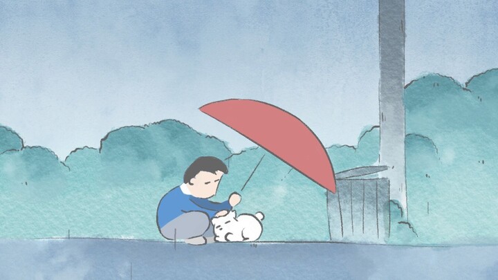 【Animasi Asli】 Bertemu satu sama lain di hari hujan yang tenang