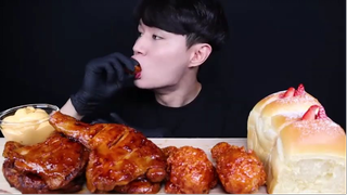 mukbang bánh và thịt BBQ #amthuc #monngon