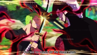 Zoro Finally Defeats Mihawk To Protect Luffy - One Piece