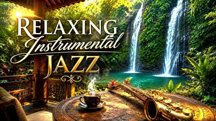 Banyumala Twin Waterfalls Bali 🌿🎷 | Relaxing Instrumental Jazz, Saxophone & Coffee Ambience