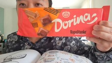 ASMR EATING SOUNDS - DORINA NAPOLITANKE CHOCOLATE & COLOURING