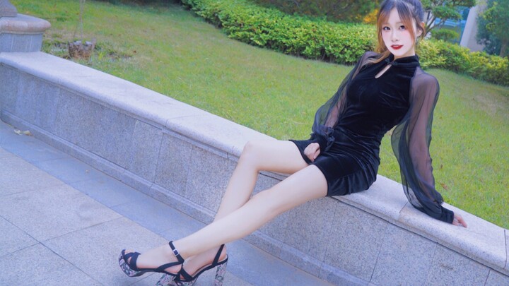 [Yuan Wei] Peach Blossom Cheongsam has the most curved (weird) waist in the whole site + 14cm high h
