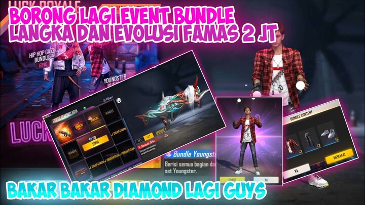 SPIN EVENT BUNDLE SUPER LANGKA DAN EVO GUN FAMAS 2 JT - EVENT FREE FIRE TERBARU