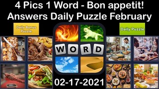 4 Pics 1 Word - Bon appetit! - 17 February 2021 - Answer Daily Puzzle + Daily Bonus Puzzle