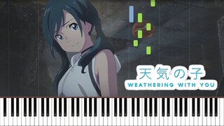 Weathering With You - Fireworks Festival Piano Synthesia Tutorial 【天気の子, 花火大会】 (Torby Brand)