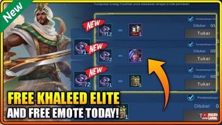 CLAIM! FREE KHALEED ELITE SKIN AND FREE EMOTE (NEW EVENT!) - MLBB